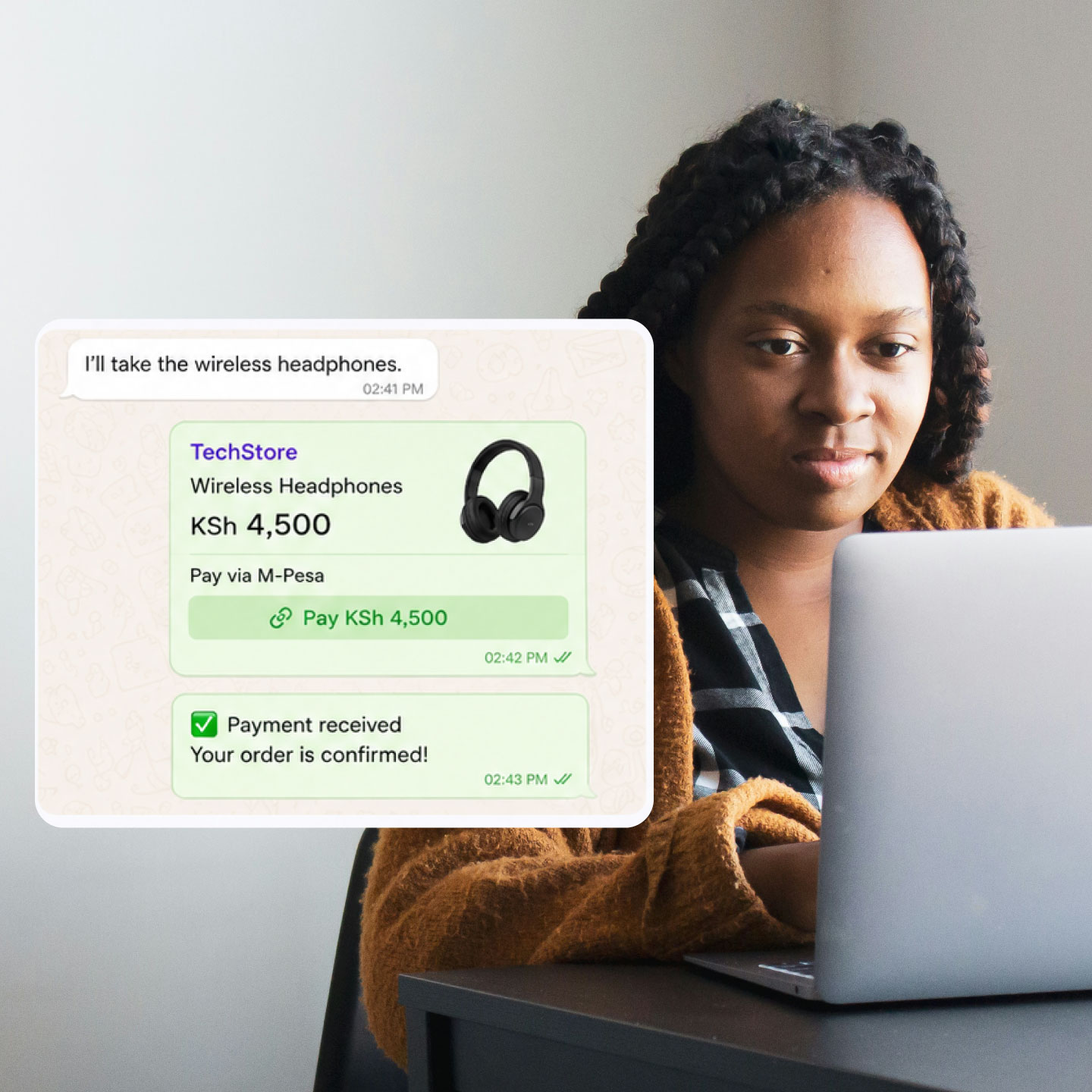 Nautix in-chat payment close for E-commerce